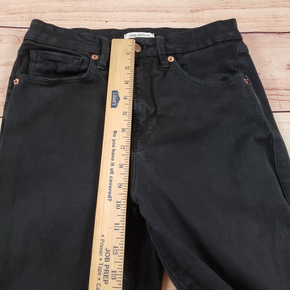 Good American Jeans Women 8 Black Jeggings‎ Skinny Good Waist Crop High Rise - Picture 3 of 12